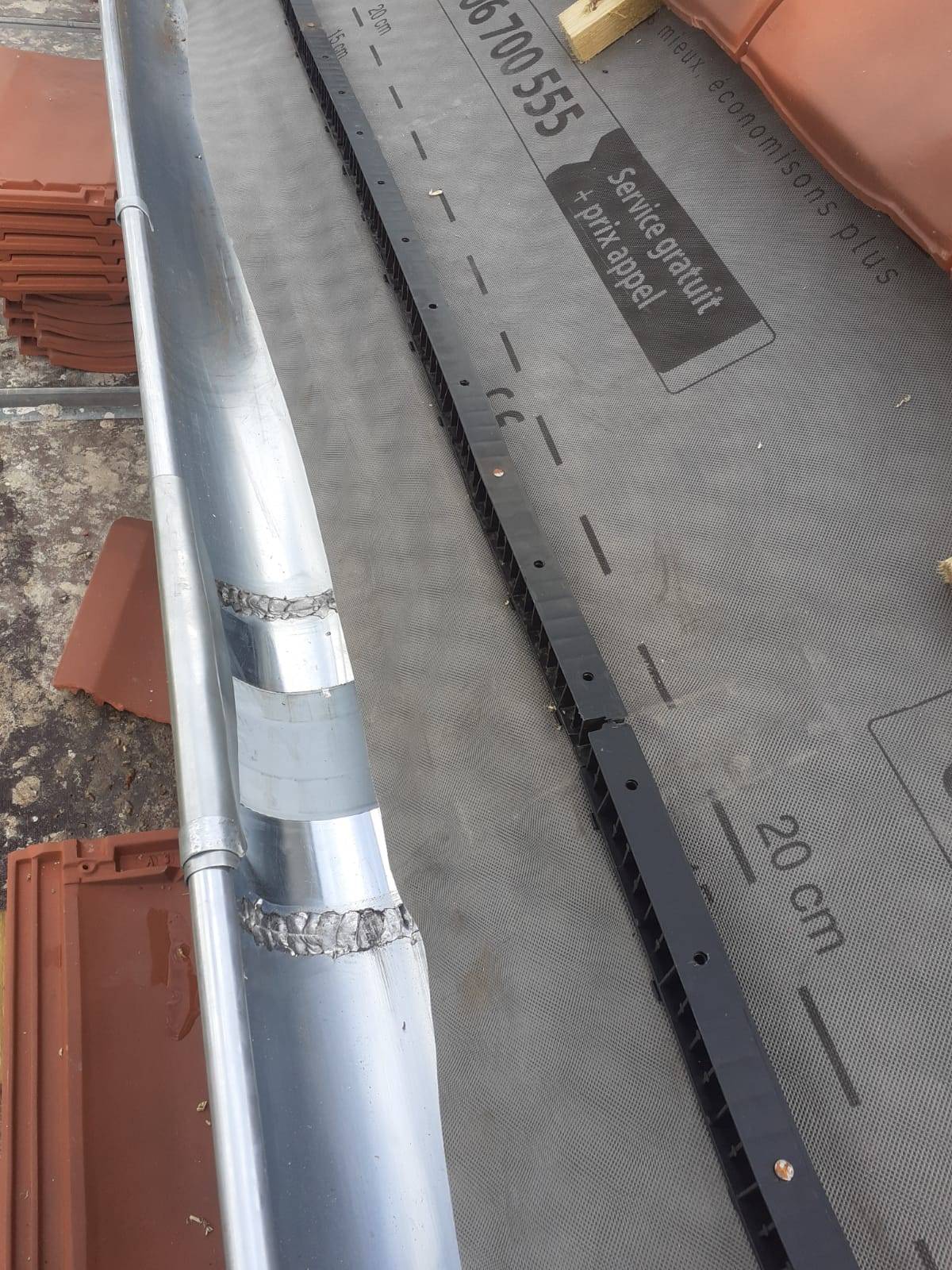 Remplacement de gouttières en zinc